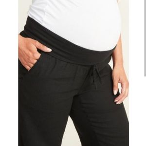 Old Navy Maternity Wide Leg Linen Pants